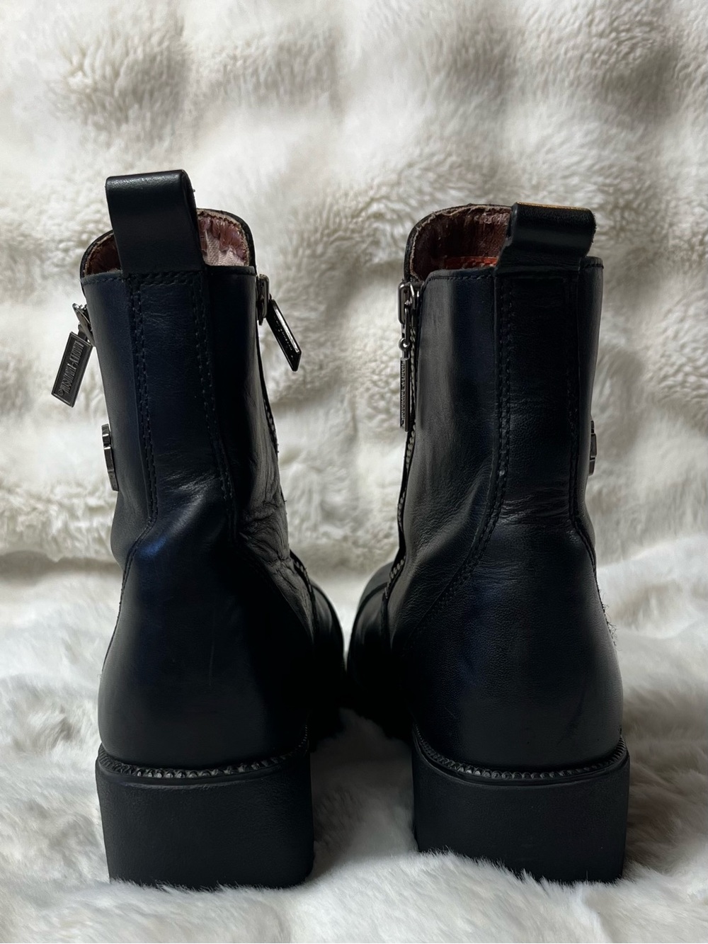 Authentic Vintage Harley Davidson Cynthia Chunky Platform Boots #82016 / Y2K Alt - Picture 5 of 9